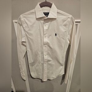 Polo by Ralph Lauren White Button Down Shirt Women's Size 2 Slim Fit